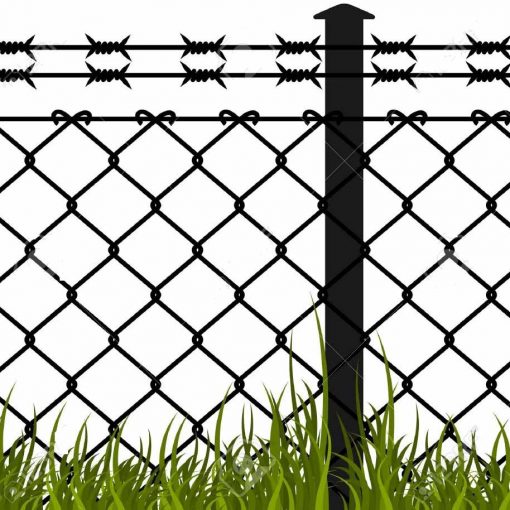 black vinyl chain link fence
